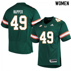 Women University of Miami #49 Mason Napper Green Player Jerseys 401066-186
