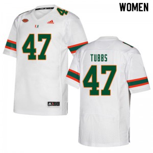 Women's Miami #47 Mykel Tubbs White Stitched Jerseys 446844-967