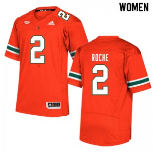 Womens Miami #2 Quincy Roche Orange NCAA Jersey 980267-146