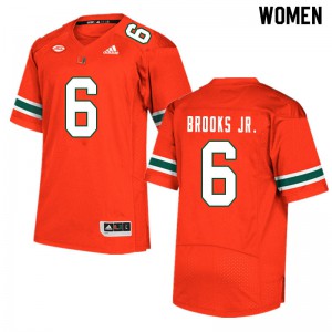Women Hurricanes #6 Sam Brooks Jr. Orange University Jersey 710571-657
