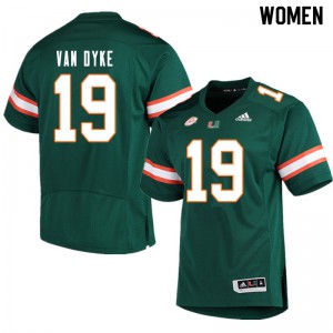 Women University of Miami #19 Tyler Van Dyke Green Alumni Jerseys 180148-684