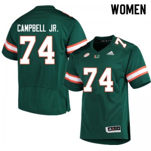 Womens Miami #74 John Campbell Jr. Green College Jersey 241436-390