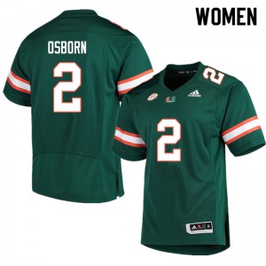 Women Miami #2 K.J. Osborn Green Football Jerseys 140989-390