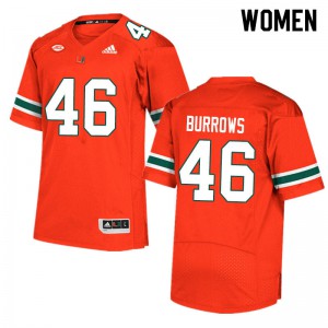 Women's Hurricanes #46 Suleman Burrows Orange Embroidery Jersey 256044-211