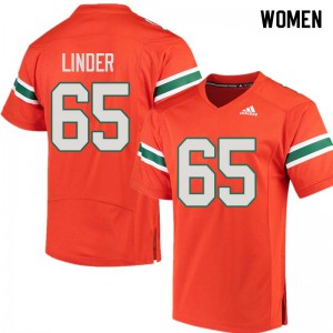 Women's Hurricanes #65 Brandon Linder Orange High School Jerseys 525899-399