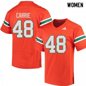 Women Miami #48 Calvin Carrie Orange Stitch Jerseys 270463-514