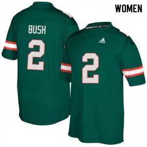Womens Miami #2 Deon Bush Green Stitch Jersey 464228-540