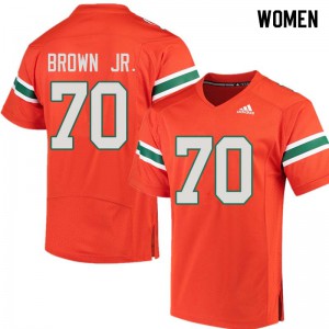 Womens Miami #70 George Brown Jr. Orange Alumni Jersey 317111-670