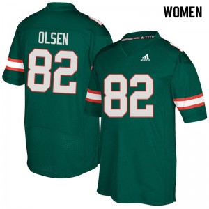 Women's Hurricanes #82 Greg Olsen Green Player Jerseys 589950-110