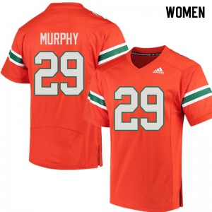 Womens Miami #29 James Murphy Orange University Jersey 819098-194