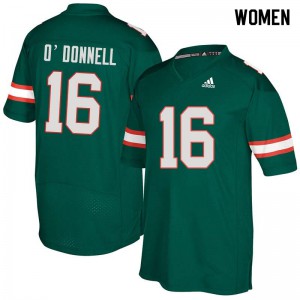 Women Miami #16 Pat O'Donnell Green Alumni Jerseys 298463-336