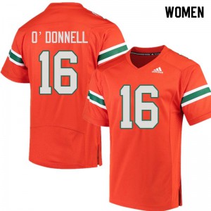 Women Miami #16 Pat O'Donnell Orange Player Jerseys 594594-311
