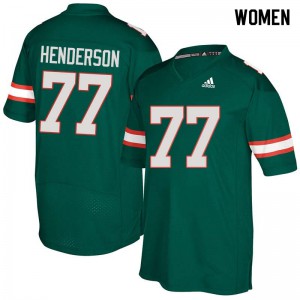 Womens Miami #77 Seantrel Henderson Green Football Jersey 598468-675