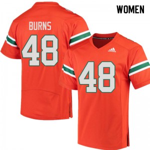 Women Miami #48 Thomas Burns Orange High School Jersey 478736-951