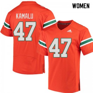 Women Miami #47 Ufomba Kamalu Orange Embroidery Jersey 367026-690