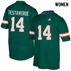 Women's Miami #14 Vinny Testaverde Green Stitched Jerseys 146641-756