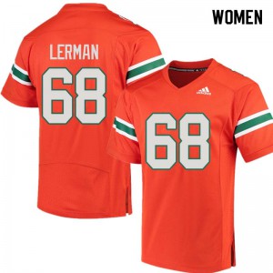 Women's Hurricanes #68 Zachary Lerman Orange Alumni Jersey 661268-954