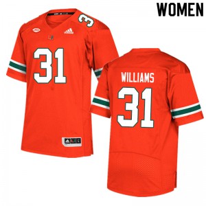 Women Miami #31 Avantae Williams Orange University Jerseys 370684-773