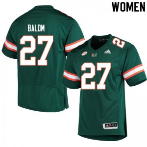 Women's Hurricanes #27 Brian Balom Green Alumni Jerseys 936582-435