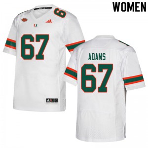 Women Miami #67 Gavin Adams White NCAA Jersey 332911-409