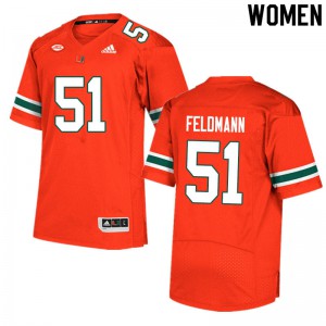 Women Miami #51 Graden Feldmann Orange Player Jersey 547855-675