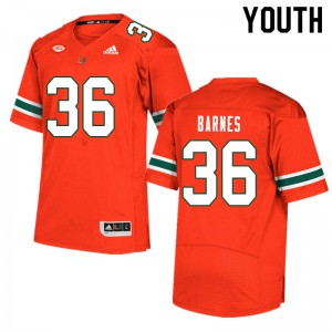 Youth University of Miami #36 Andrew Barnes Orange Player Jersey 551567-962