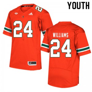 Youth Miami #24 Christian Williams Orange Stitch Jerseys 728576-382