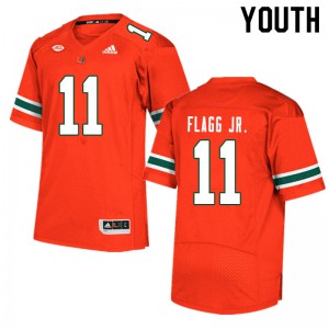 Youth Miami #11 Corey Flagg Jr. Orange Football Jersey 590084-299