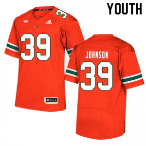 Youth Miami #39 Dante Johnson Orange Embroidery Jersey 580390-505