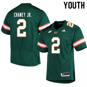 Youth Miami #2 Donald Chaney Jr. Green Official Jersey 179788-803