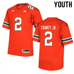 Youth Miami #2 Donald Chaney Jr. Orange NCAA Jerseys 295526-713