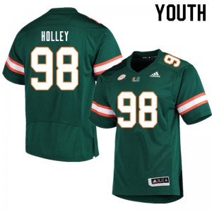 Youth Miami #98 Jalar Holley Green Official Jerseys 718126-389