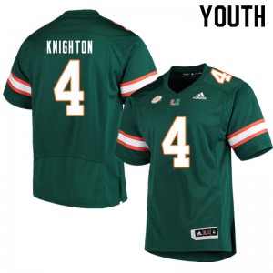 Youth Miami #4 Jaylan Knighton Green High School Jerseys 834896-635