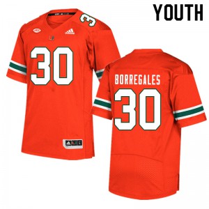 Youth Miami #30 Jose Borregales Orange Stitch Jerseys 512037-974