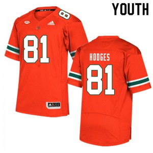 Youth Miami #81 Larry Hodges Orange College Jerseys 672782-957