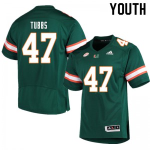Youth University of Miami #47 Mykel Tubbs Green Football Jerseys 755376-425