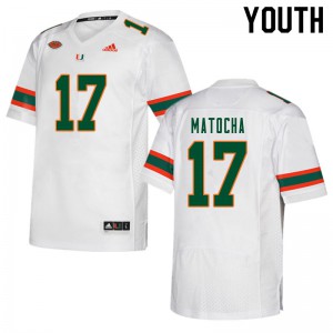Youth Miami #17 Peyton Matocha White High School Jerseys 177624-830