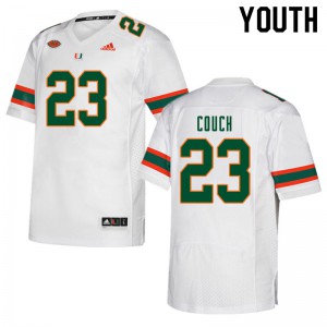 Youth Miami Hurricanes #23 Te'Cory Couch White NCAA Jersey 494156-961