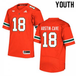 Youth Hurricanes #18 Tirek Austin-Cave Orange Official Jerseys 670351-328