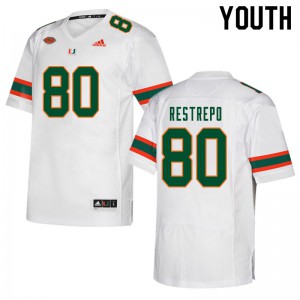 Youth Miami #80 Xavier Restrepo White College Jersey 998620-793