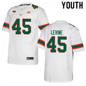Youth University of Miami #45 Bryan Levine White College Jerseys 197140-953