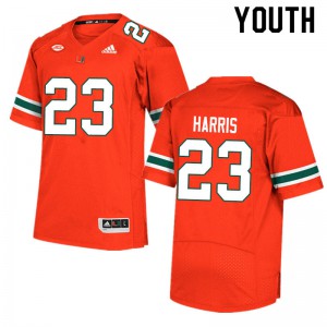 Youth Miami #23 Cam'Ron Harris Orange Football Jersey 714010-695