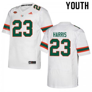 Youth Hurricanes #23 Cam'Ron Harris White Stitched Jerseys 313481-300
