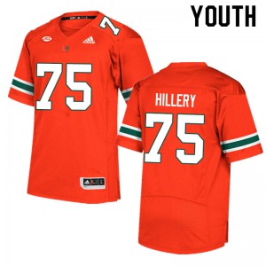 Youth University of Miami #75 Zalon'tae Hillery Orange Football Jerseys 973202-106