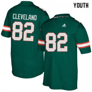 Youth Hurricanes #82 Asante Cleveland Green Embroidery Jersey 594103-130