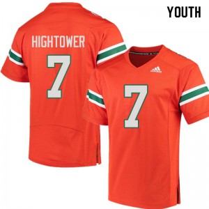 Youth Miami #7 Brian Hightower Orange Player Jerseys 171534-540