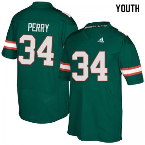 Youth Miami #34 Charles Perry Green University Jersey 677510-458