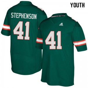 Youth University of Miami #41 Darian Stephenson Green Player Jerseys 705534-924