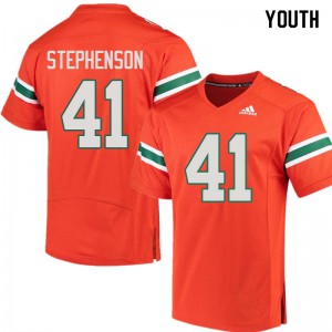 Youth Miami Hurricanes #41 Darian Stephenson Orange Player Jerseys 757210-738