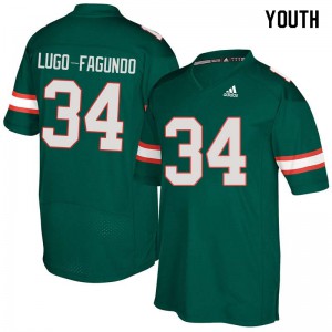 Youth Miami #34 Elias Lugo-Fagundo Green Embroidery Jerseys 537610-461